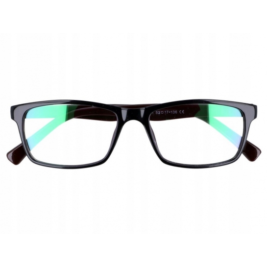 Okulary z filtrem Antyrefleksyjne zerówki Nerdy 9511A czarno-brązowe